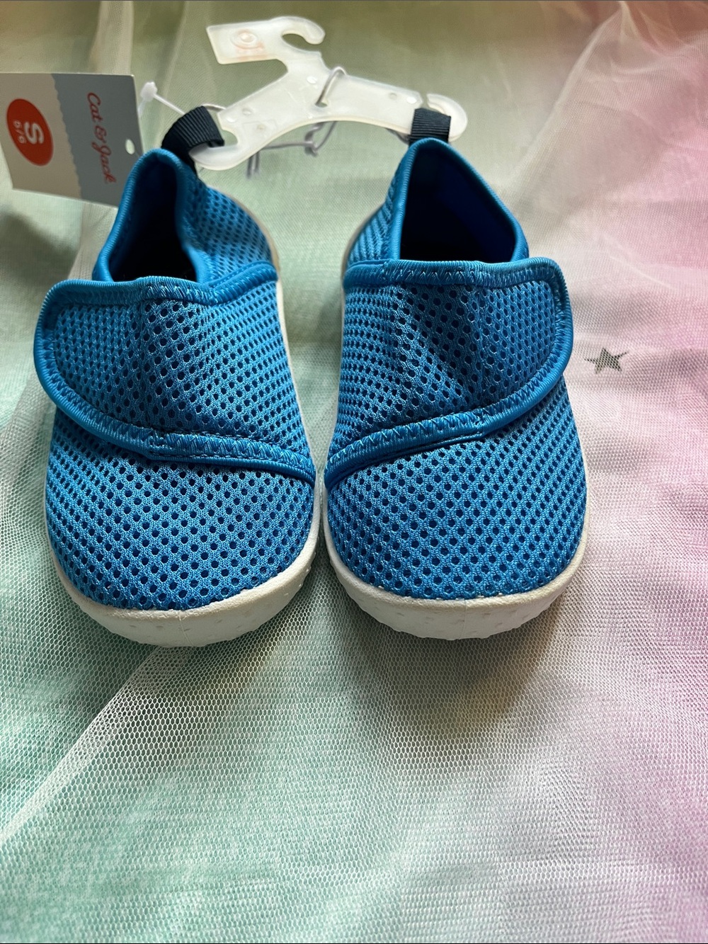 Cat & Jack Teal Mesh Hook-and-Loop Water Shoes